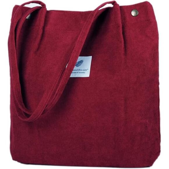 Women Corduroy Tote Bag Shoulder Bag Large Pocket Work Travel Beach Shopping Bag - Picture 7 of 7